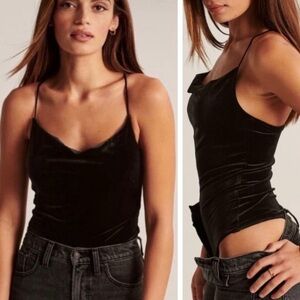 Abercrombie & Fitch Black Velvet Bodysuit